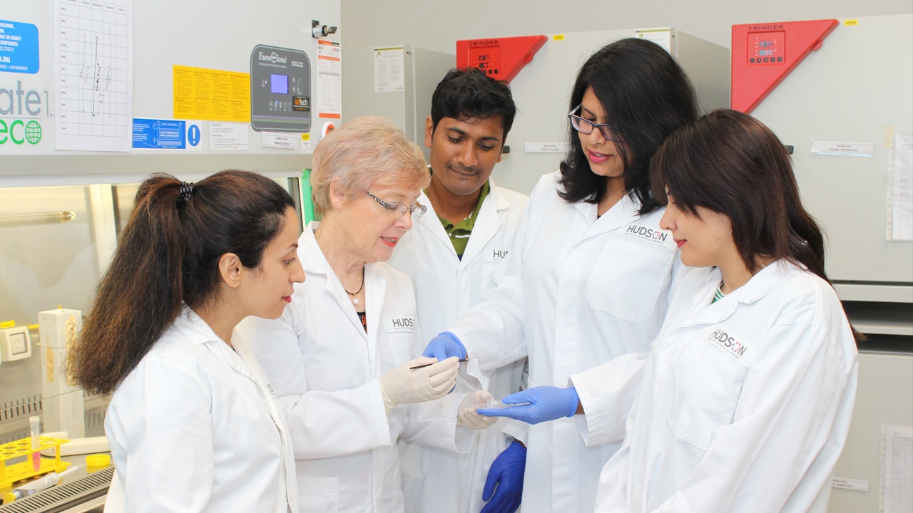 Dr Saeedeh Darzi, Professor Caroline Gargett, Kallyanashis Paul (PhD student), Dr Shayanti Mukherjee, Manijeh Khanmohammadi (PhD student).