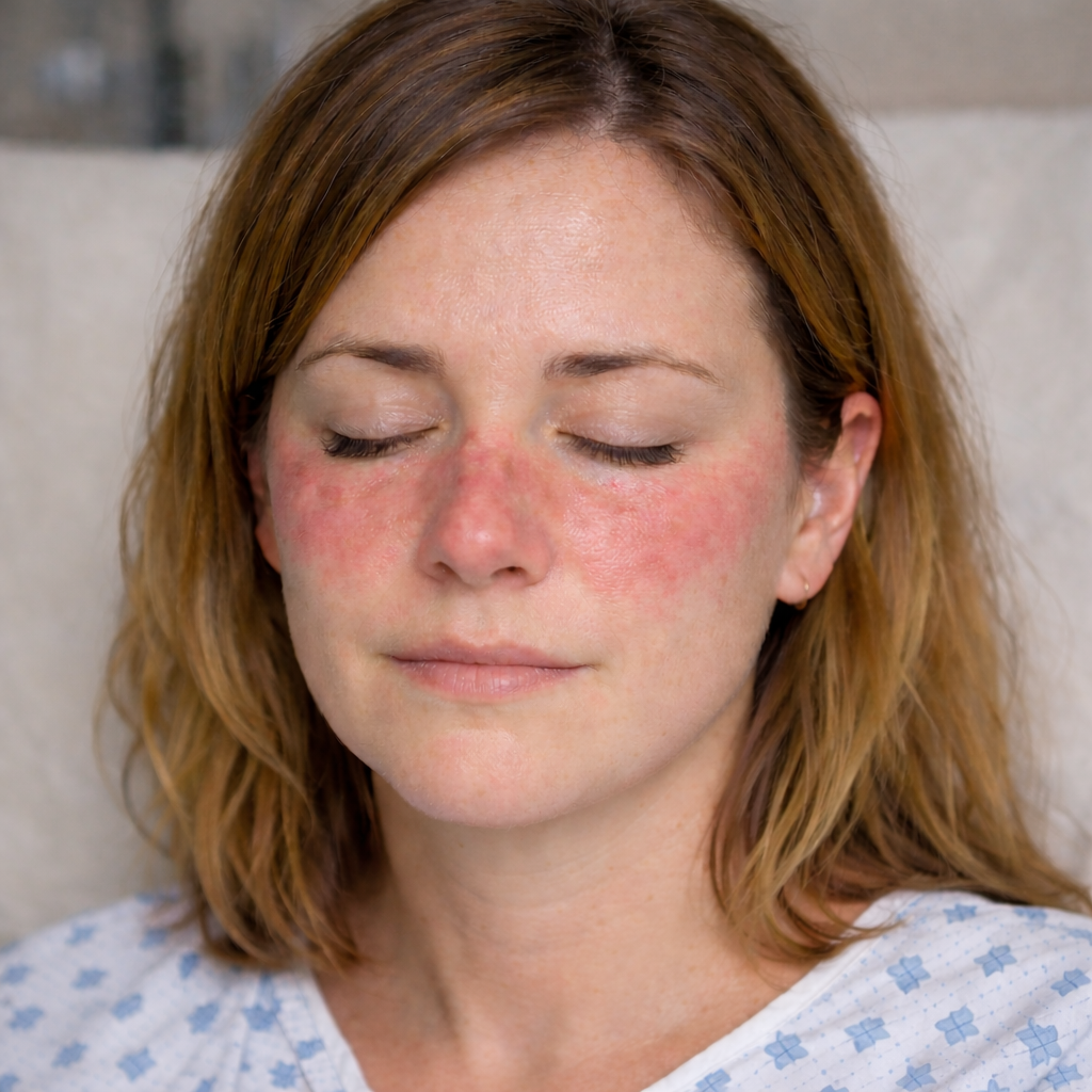 Woman suffering from lupus