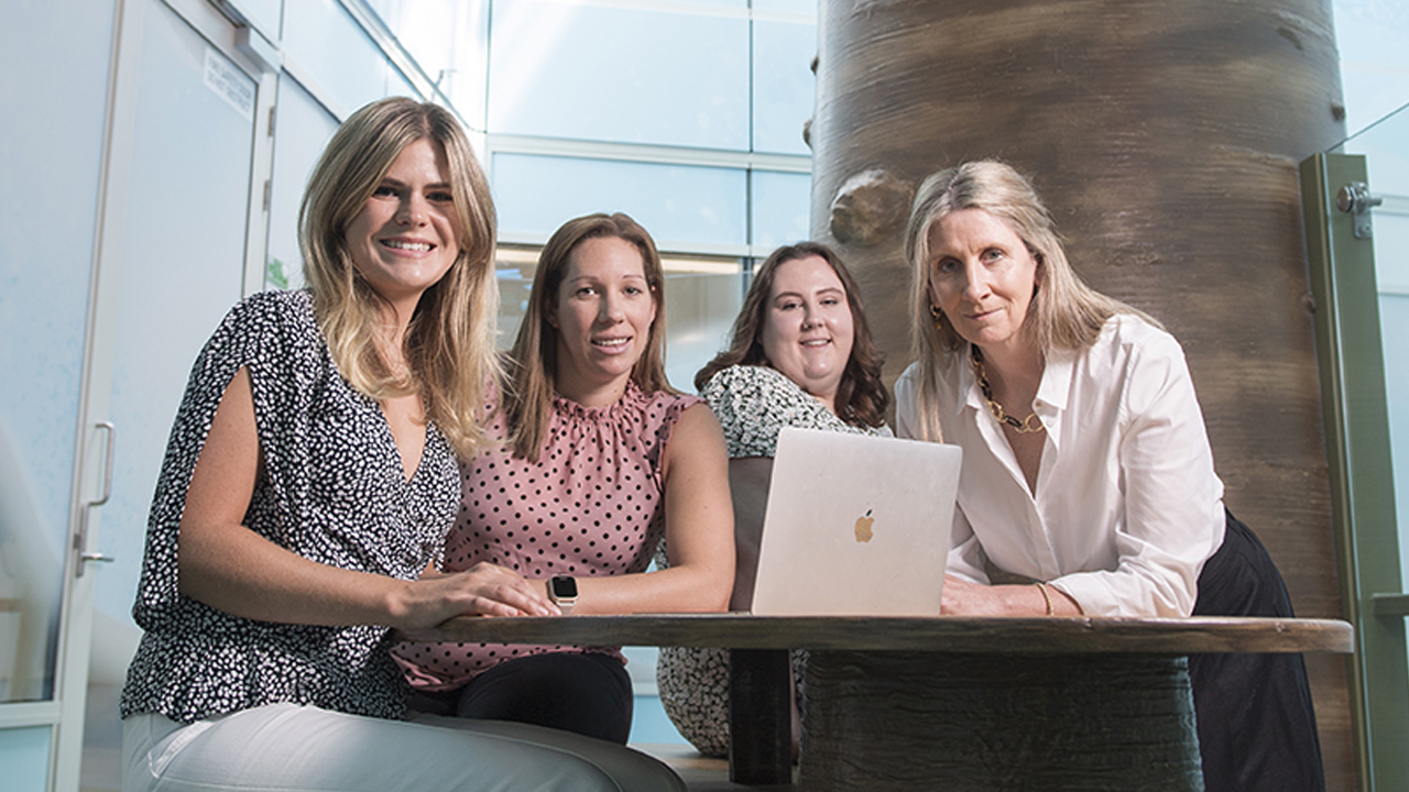 L–R: Madeleine Smith, Dr Courtney McDonald, Dr Tayla Penny, Professor Suzanne Miller