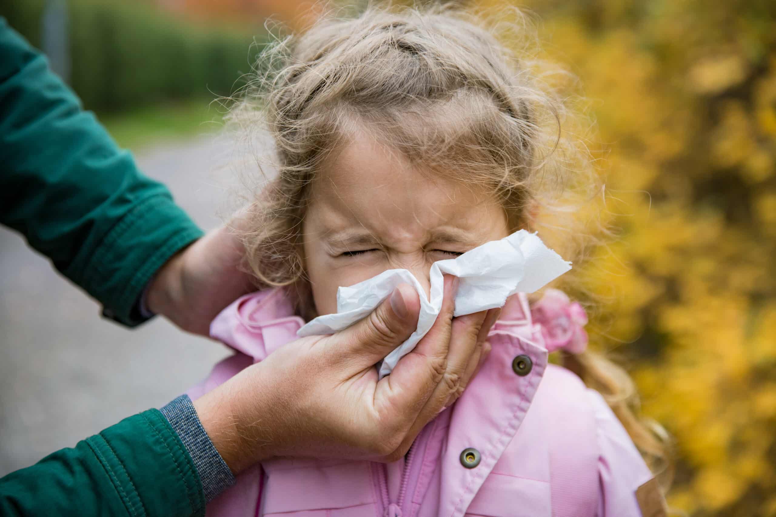 Child sneezing