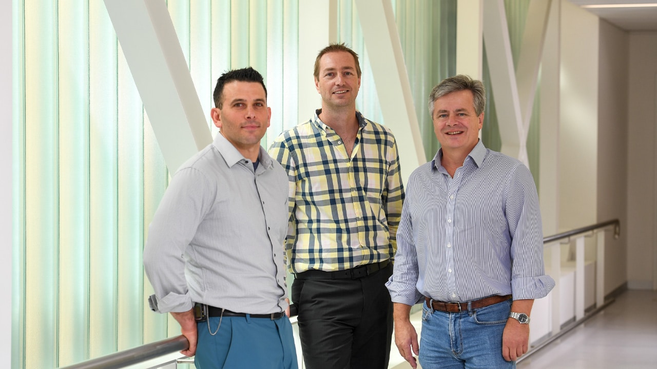 Dr Doug Blank, Professors Graeme Polglase and Stuart Hooper's study eases safety concerns for umbilical cord clamping