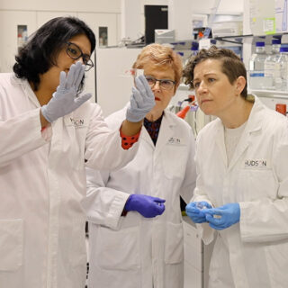 POP sufferer, Sally visit’s our labs at Hudson Institute in Melbourne and speaks with Prof Caroline Gargett and Dr Shayanti Mukherjee