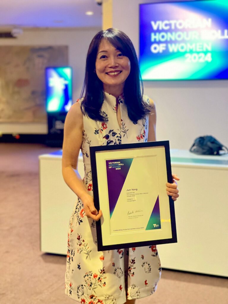 Associate Professor Jun Yang receives Hypertension Honour Victorian Women's Honour Roll