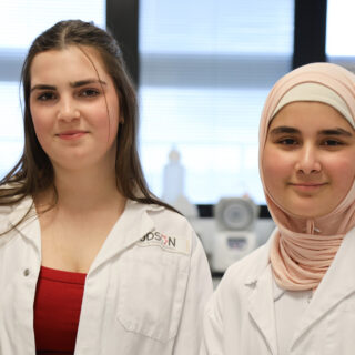 Tianna and Raya cancer survivors. The girls spent time in the Lab getting a taste of their planned futures in science.