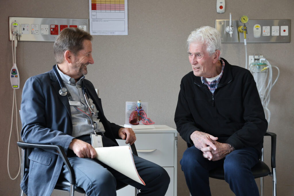 L-R: Professor Phillip Bardin with his patient Phil Goodman