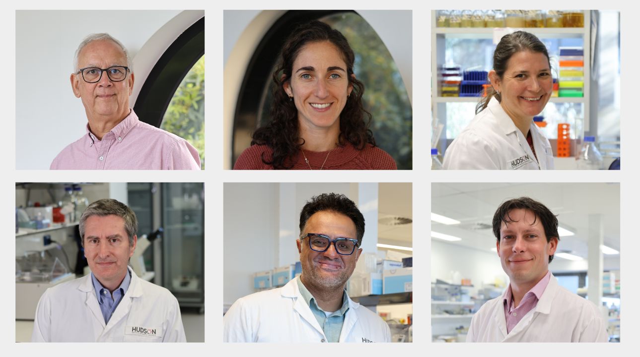 L-R TOP: Professor Vincent Harley, Dr Shanie Landen, Dr Jacki Heraud-Farlow. L-R BOTTOM: Professor Carl Walkley, Dr Pouya Faridi, Associate Professor Samuel Forster