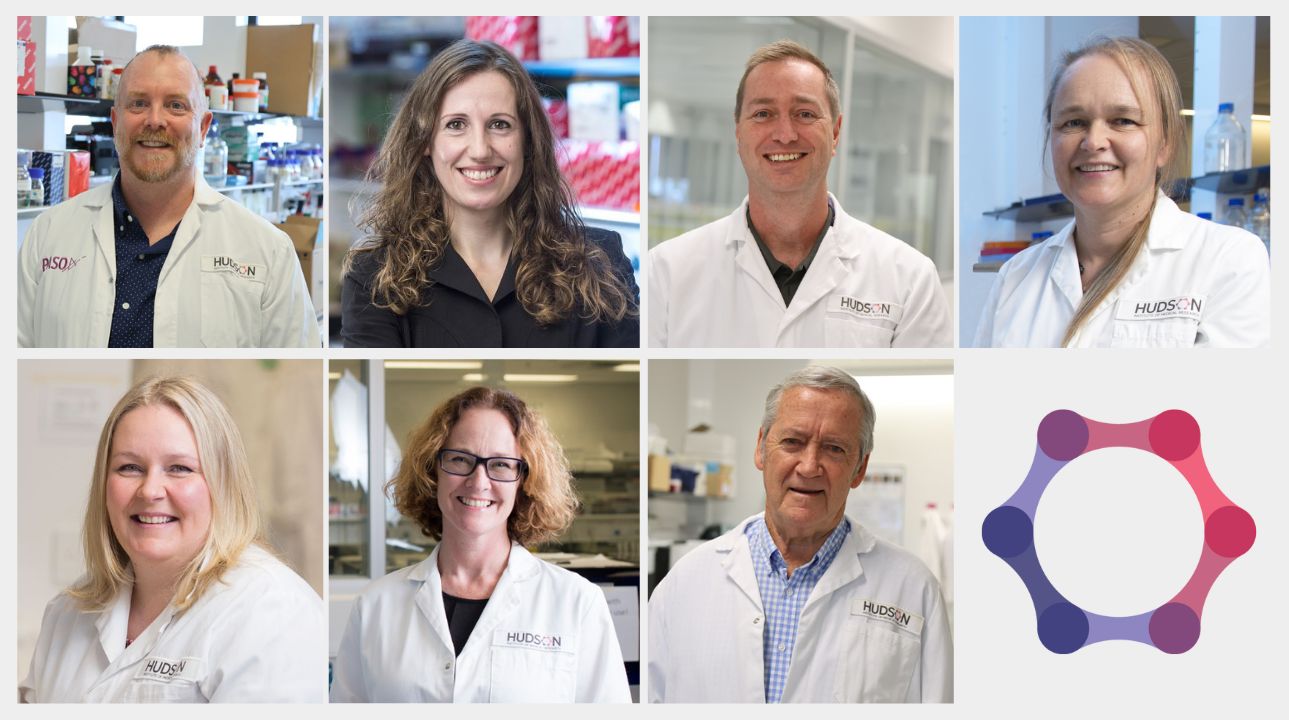 L-R: Associate Professor Daniel Gough, Dr Ina Rudloff, Professor Graeme Polglase, Dr Nicole de Weerd, Associate Professor Kate Lawlor,  Professor Elizabeth Hartland AM, Professor Paul Hertzog