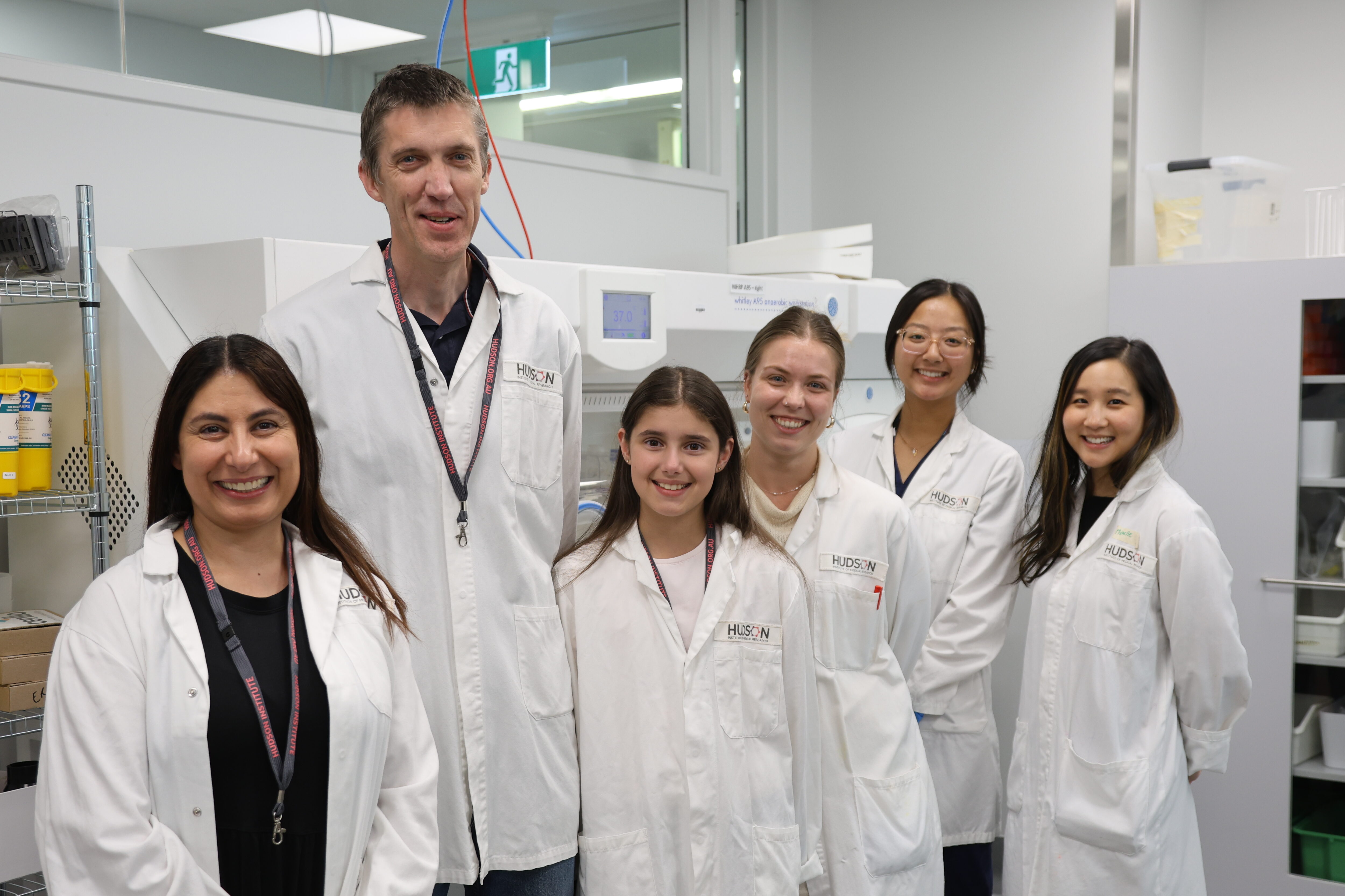 Charlotte with parents and IBD researchers at Hudson